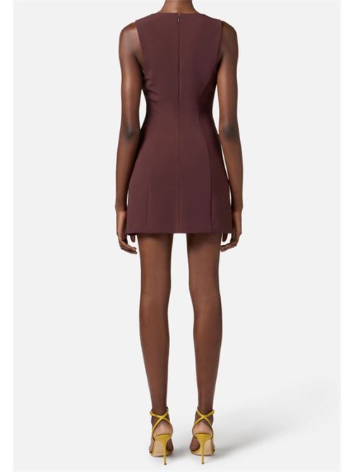 LIGHTWEIGHT CREPE DRESS ELISABETTA FRANCHI | AB77351E2644 cacao